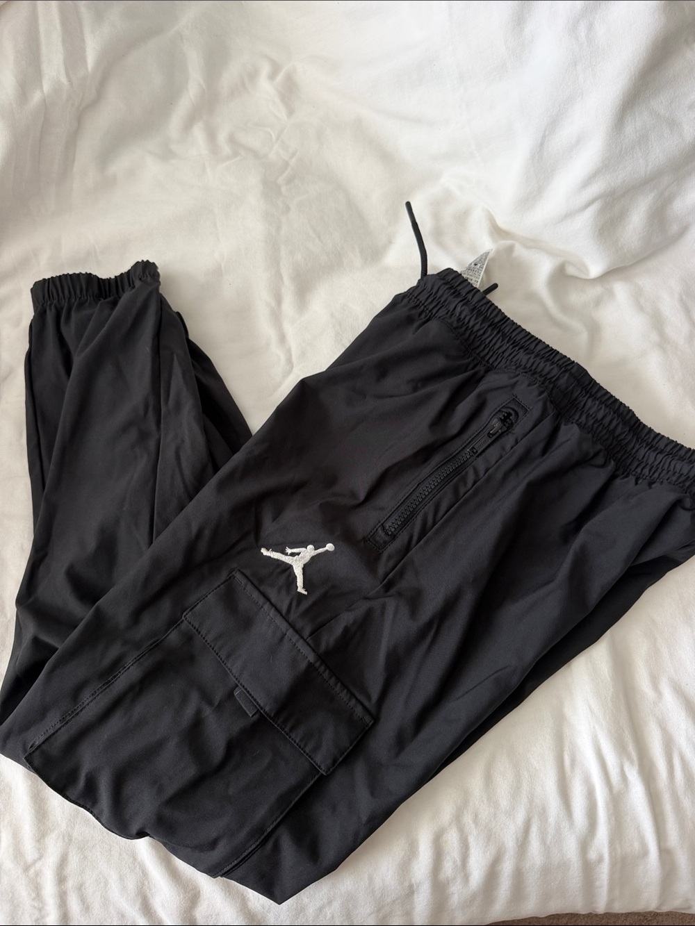 Nike Black Kids Jogger Pants with White Jumpman Logo